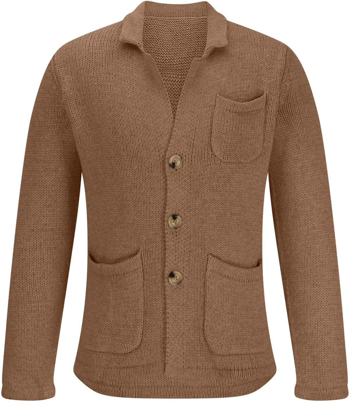 Mens Shawl Collar Cardigan Sweaters Button Down Cable Knit Patterns Plus Fleece Lined Chenille Sweaters with Pockets