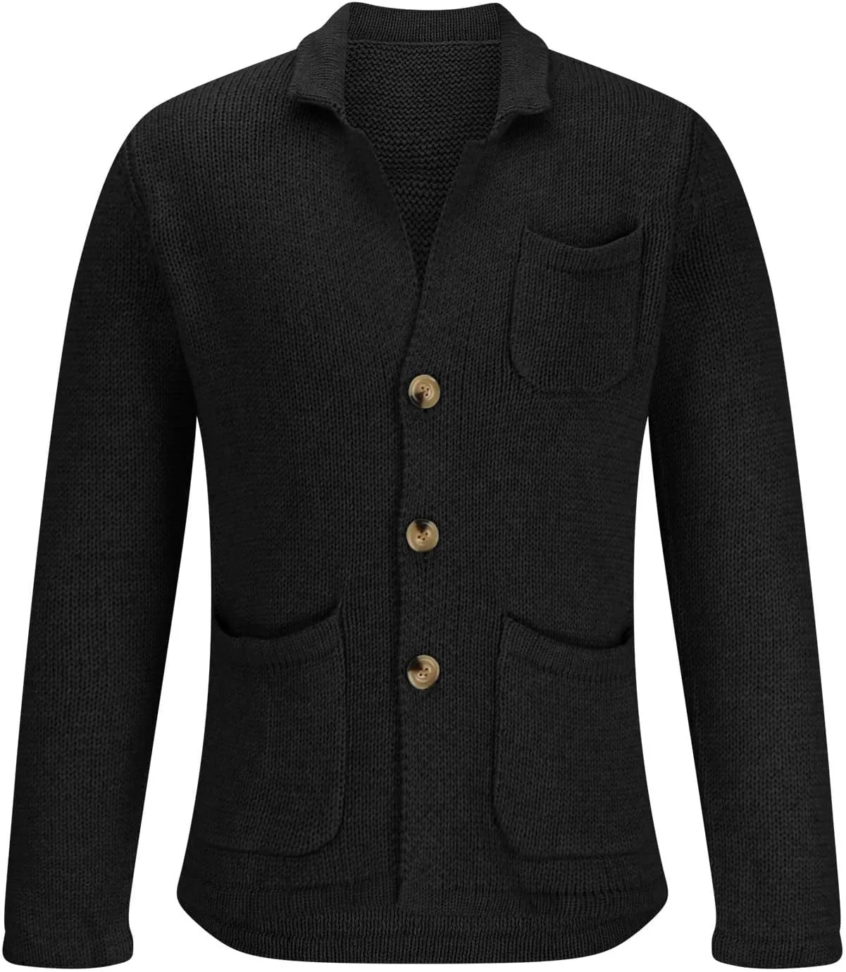 Mens Shawl Collar Cardigan Sweaters Button Down Cable Knit Patterns Plus Fleece Lined Chenille Sweaters with Pockets