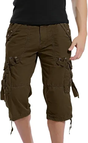 Mens Shorts Casual Cargo Shorts Outdoor Hiking Fishing Shorts Multi Pockets Quick Dry Lightweight Tactical Capris