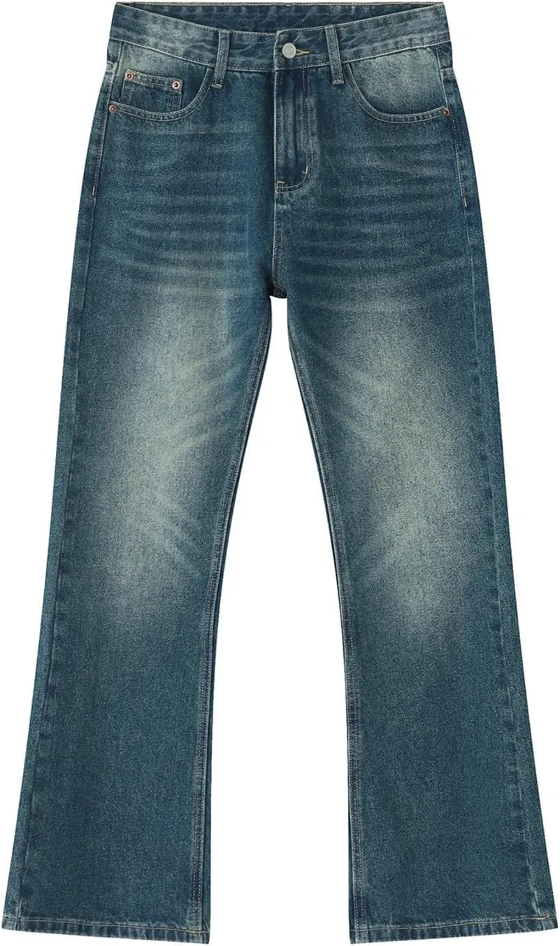 Men's Slim Fit Flared Jeans Comfort Denim Pants 60s 70s Retro Trousers Bell Bottoms Jeans for Men Mens 511 Slim