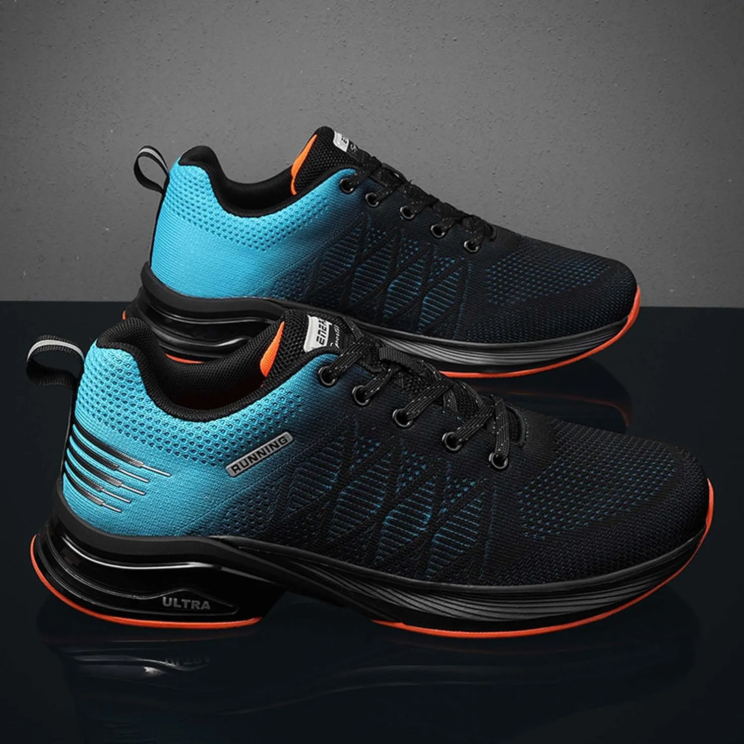 Men's Sports Running Shoes Fashion Sneakers Non-Slip Breathable Road Jogging Shoes Indoor Outdoor Fitness Running Trainers Outdoor Mesh Sports Tennis Shoes