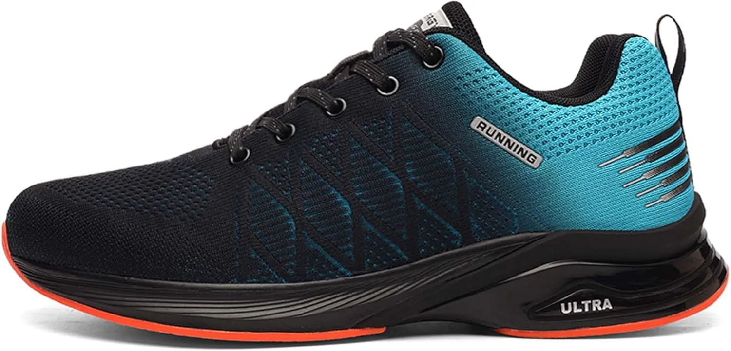 Men's Sports Running Shoes Fashion Sneakers Non-Slip Breathable Road Jogging Shoes Indoor Outdoor Fitness Running Trainers Outdoor Mesh Sports Tennis Shoes