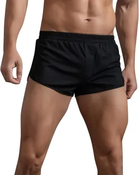 Men's Stretch Elastic Wide Band Boxer Brief Underwear Hot Ultra Lightweight Short Leg Comfortable Underwear for Men