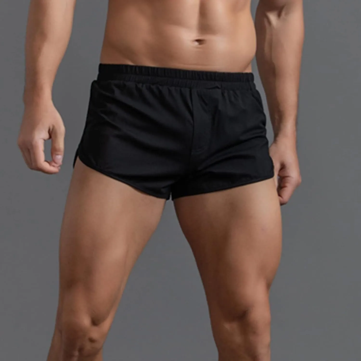 Men's Stretch Elastic Wide Band Boxer Brief Underwear Hot Ultra Lightweight Short Leg Comfortable Underwear for Men