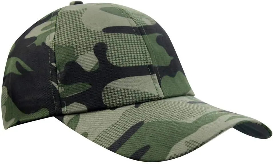 Mens Summer Camo Army Military Peaked Golf Runner Long Brim Sun Baseball Cap Hat
