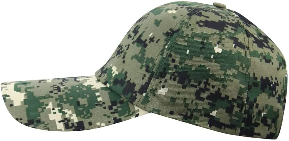 Mens Summer Camo Army Military Peaked Golf Runner Long Brim Sun Baseball Cap Hat