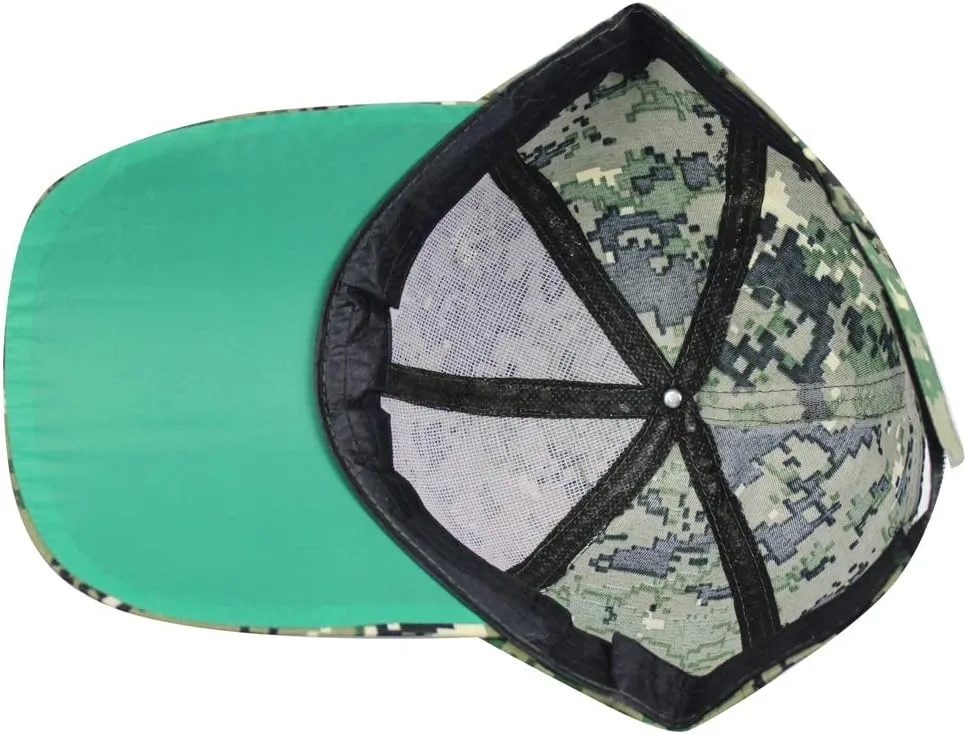Mens Summer Camo Army Military Peaked Golf Runner Long Brim Sun Baseball Cap Hat