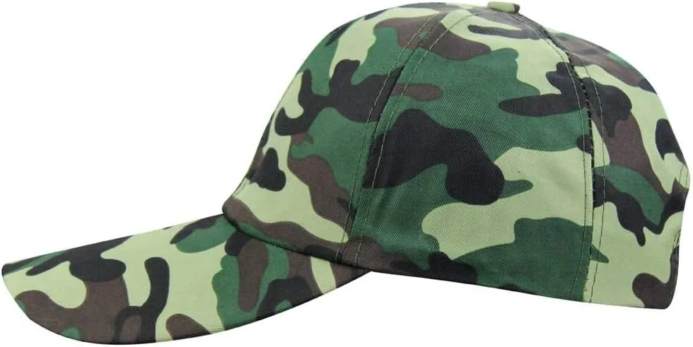 Mens Summer Camo Army Military Peaked Golf Runner Long Brim Sun Baseball Cap Hat