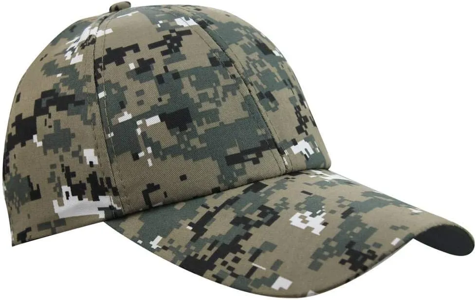 Mens Summer Camo Army Military Peaked Golf Runner Long Brim Sun Baseball Cap Hat