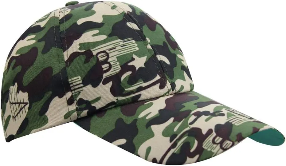Mens Summer Camo Army Military Peaked Golf Runner Long Brim Sun Baseball Cap Hat