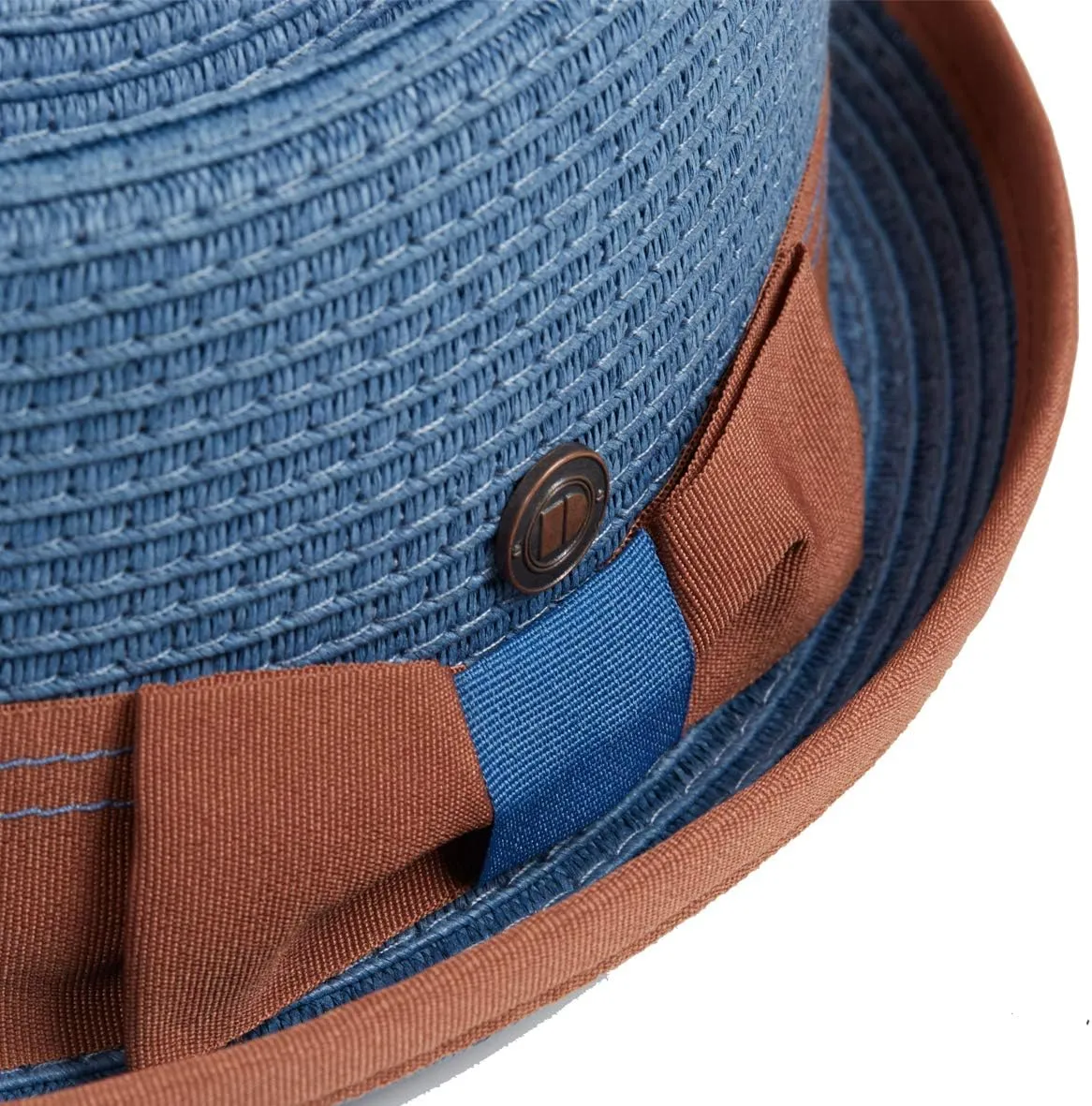 Mens Summer Paper Straw Skimpy Brim Retro Porkpie Hat
