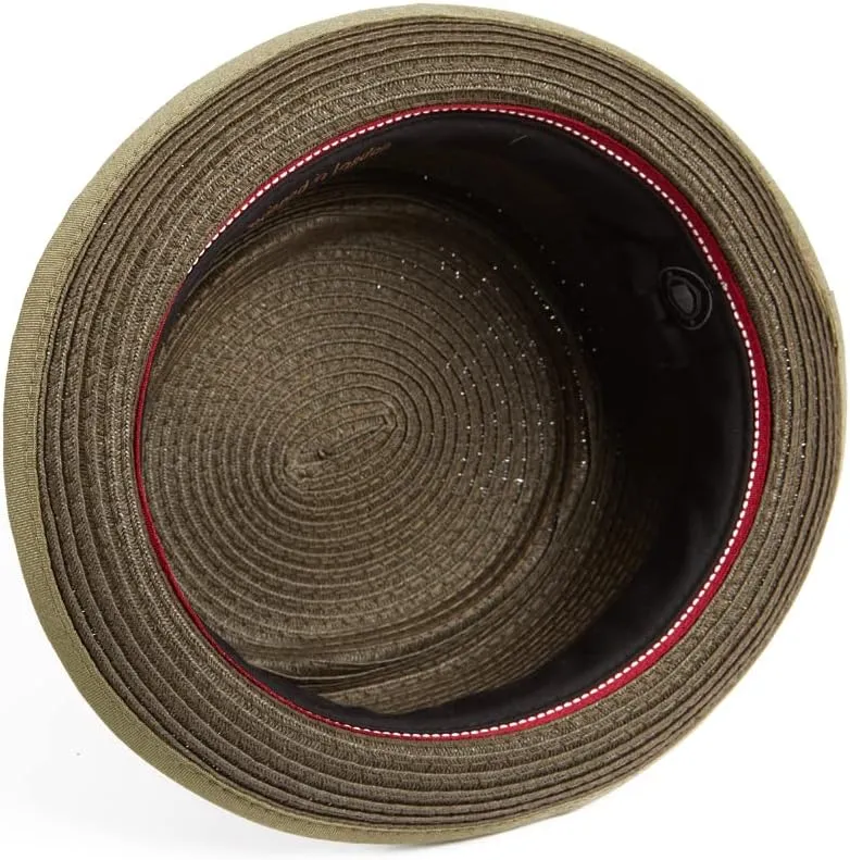 Mens Summer Paper Straw Skimpy Brim Retro Porkpie Hat