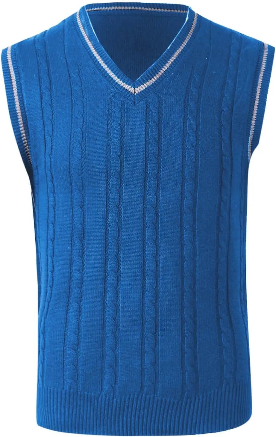 Men's Sweater Vest V Neck Casual Sleeveless Slim Fit Pullover Sweaters Striped Twisted Knit Vests Fall Winter Clothes
