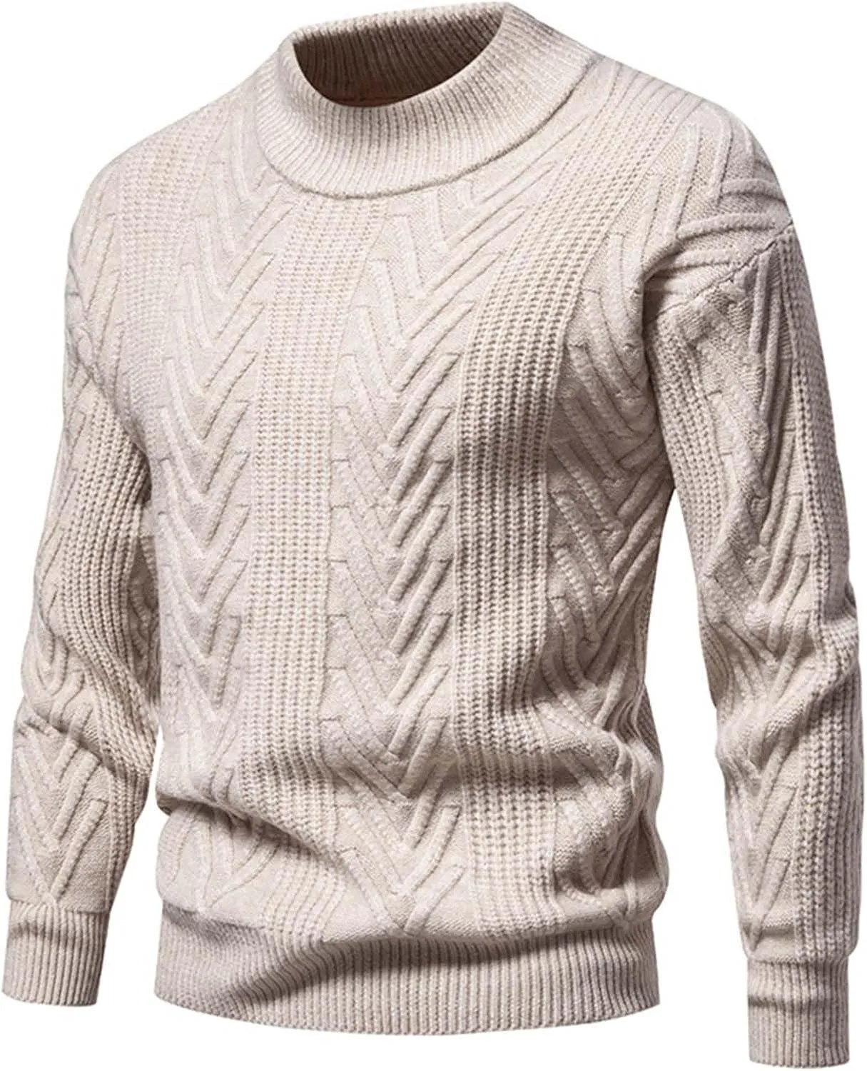 Mens Sweaters Fashion Solid Large Cotton Cardigan Sweater Knit Shirt Mens Pullover Sweaters Long Sleeve