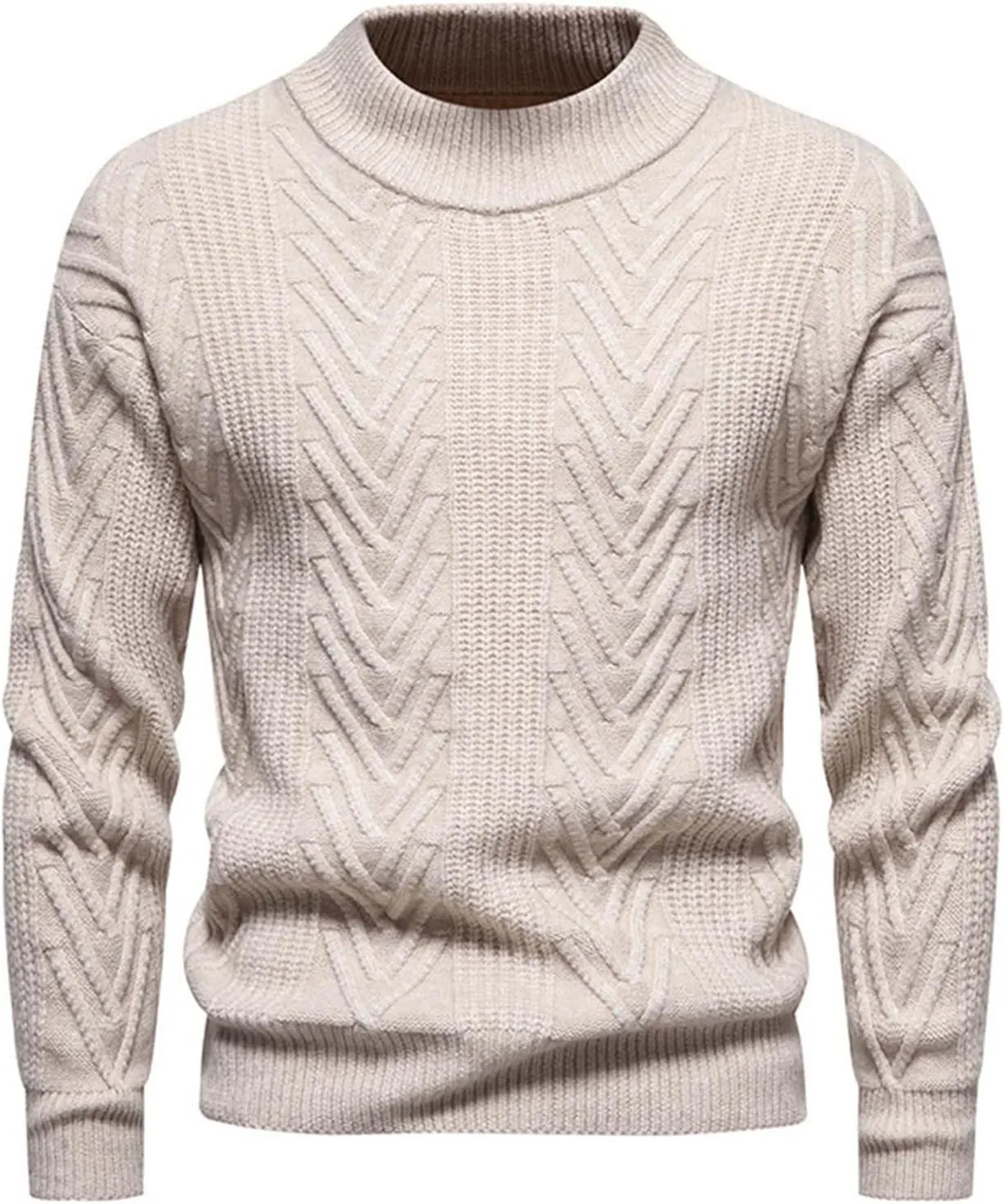 Mens Sweaters Fashion Solid Large Cotton Cardigan Sweater Knit Shirt Mens Pullover Sweaters Long Sleeve