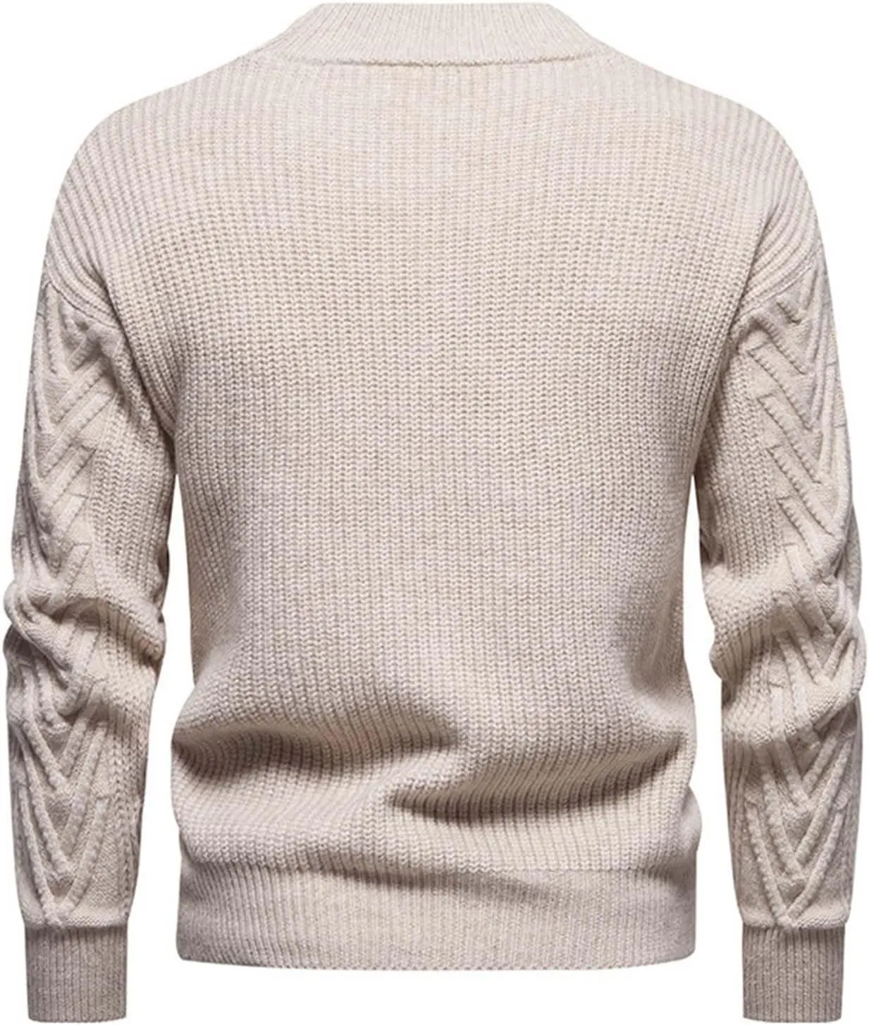 Mens Sweaters Fashion Solid Large Cotton Cardigan Sweater Knit Shirt Mens Pullover Sweaters Long Sleeve