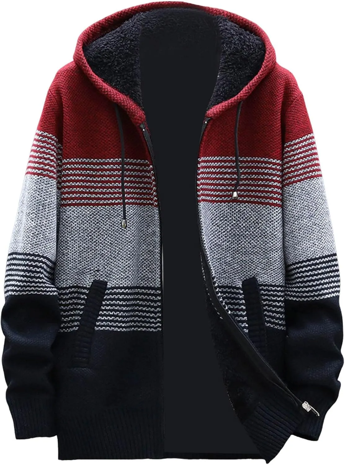 Mens Sweaters Men Plus Fleece Thick Sweater Large Size Foreign Trade Mens Mens Pullover Sweater with Pocket