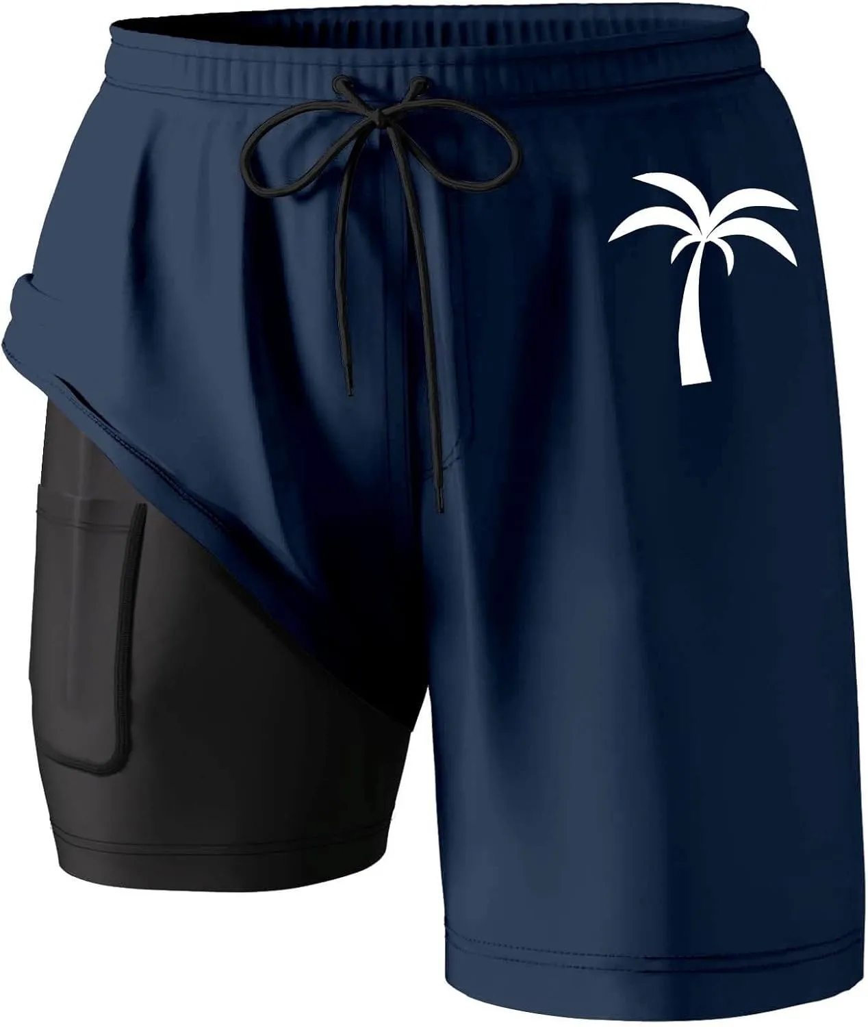 Men's Swim Trunks with Compression Liner 9 Inch Quick Dry Swimsuit Swimming Swim Board Shorts for Men with Pockets