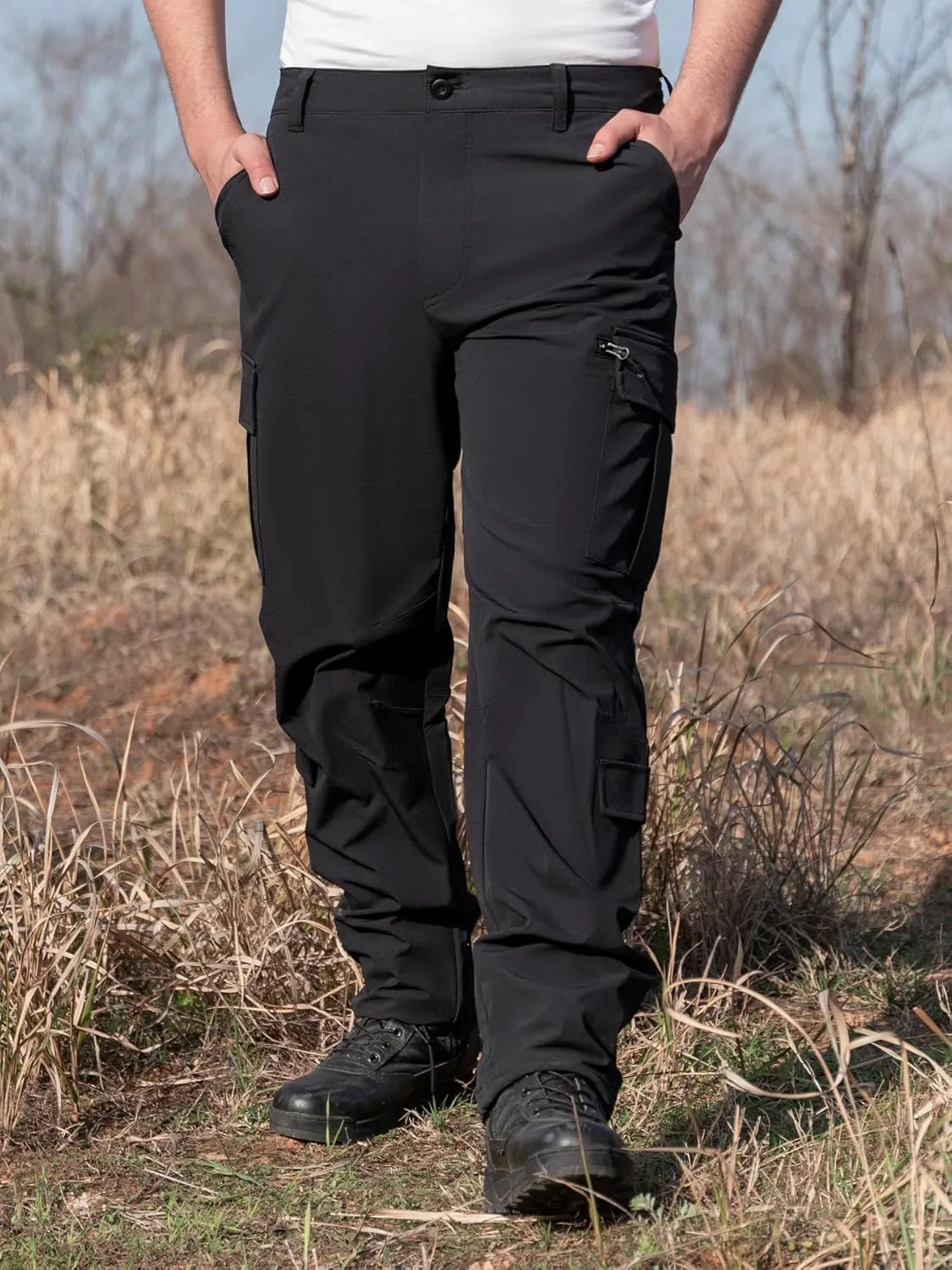 Men's Tactical Cargo Pants Stretch Waterproof Durable Multi-Pocket Lightweight for EDC Work Hiking Climbing Outdoor