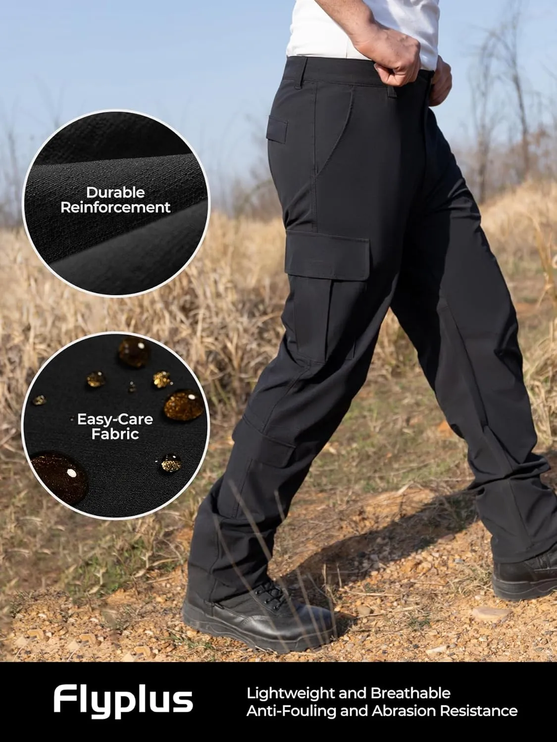 Men's Tactical Cargo Pants Stretch Waterproof Durable Multi-Pocket Lightweight for EDC Work Hiking Climbing Outdoor
