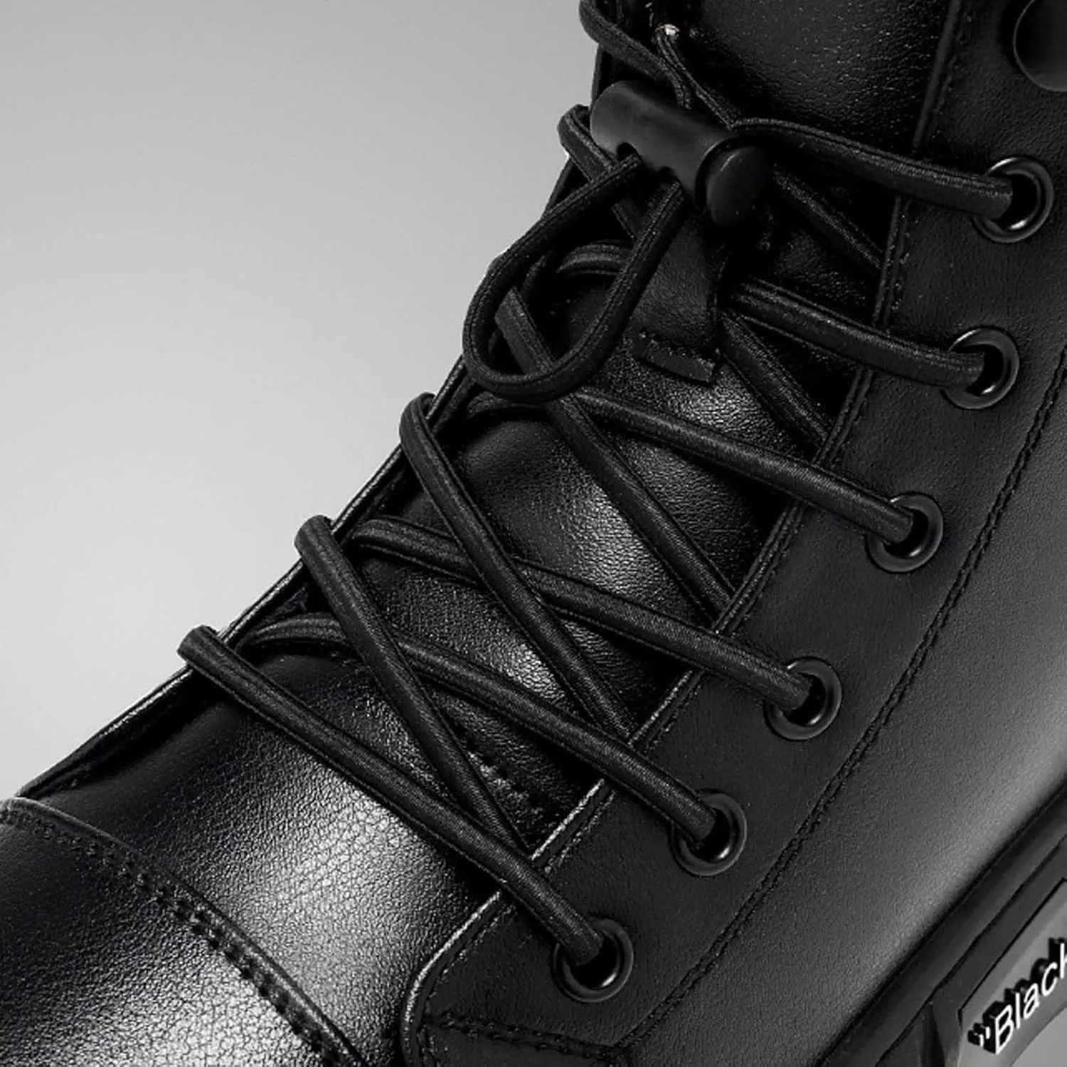 Men's Trendy Solid Color Ankle Boots Thick Sole Heightening High Top Boots Lace Up Non Slip Business Casual Shoes Men