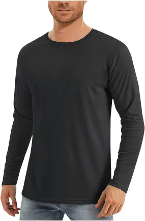 Mens UPF 50  UV Sun Protection Shirts Outdoor Long Sleeve SPF Rash Guard T-Shirt Cool Quick Dry Athletic Workout Tops