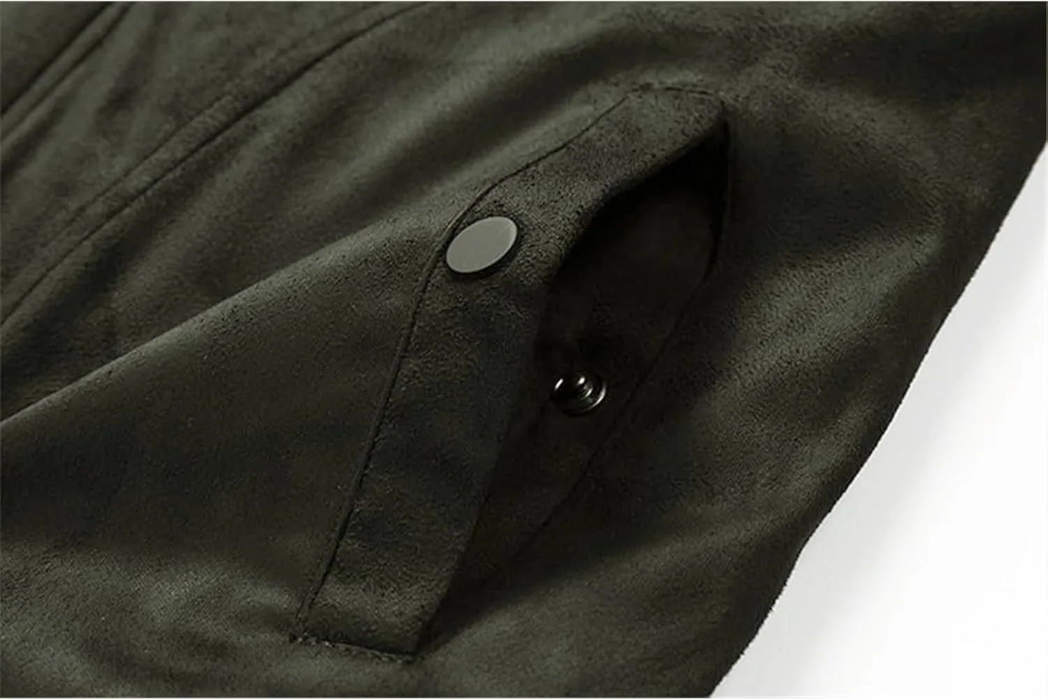 Men's Vintage Fleece Jackets Stand Collar Sherpa Lined Winter Coats Windproof Bomber Casual Jackets with Pocket
