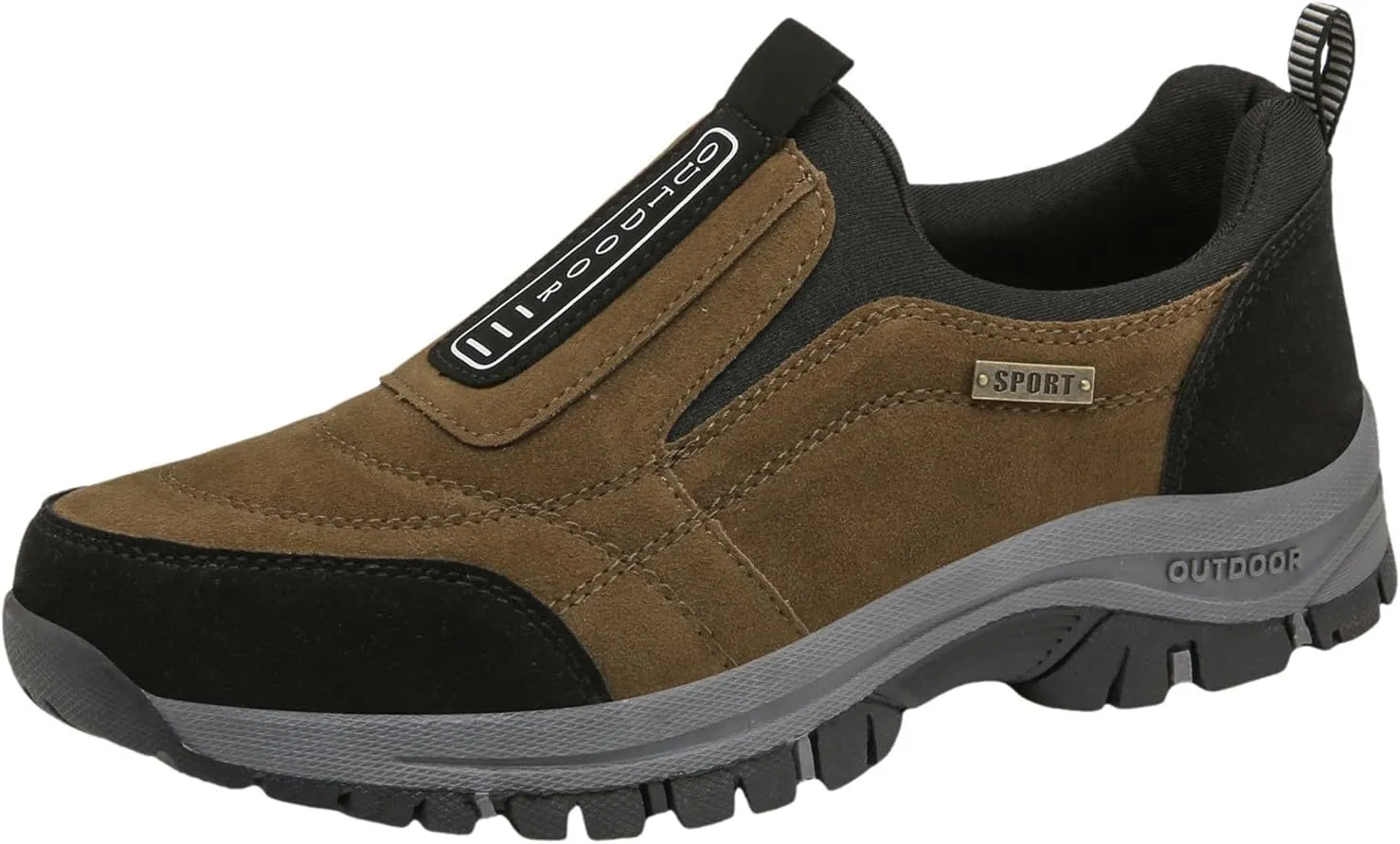 Men's Wide Hiking Shoes Slip on Loafers Trekking Trails Sneakers Waterproof Walking Shoes with Arch Support