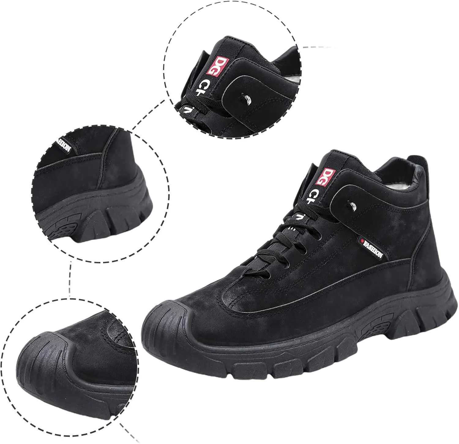 Men's Winter Plush Chukka Boot Thickened Casual Soft Sole Cotton Snack Boots Lace Up Hiking Ankle Shoes Men Casual Dress