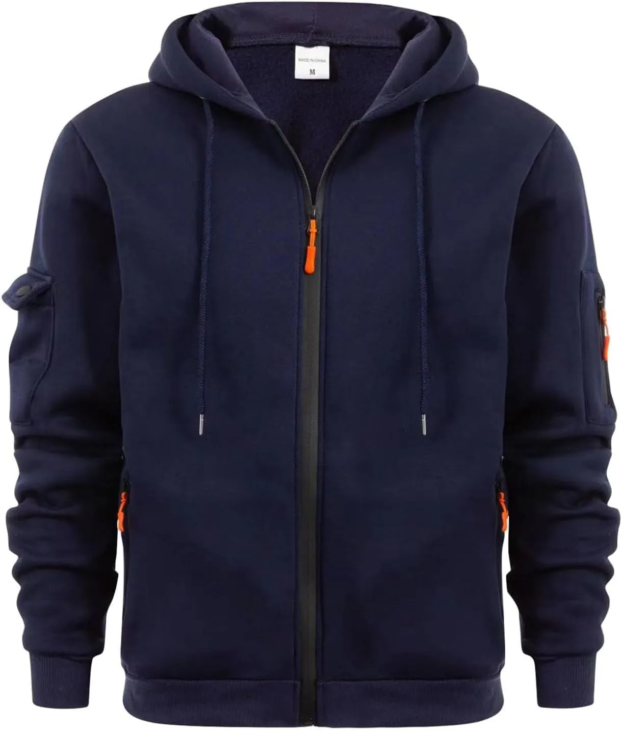 Men's Zip-Up Hoodie Midweight Sweatshirts Full Zip Drawstring Hoods with Pockets for Casual Workout Outdoor Sports