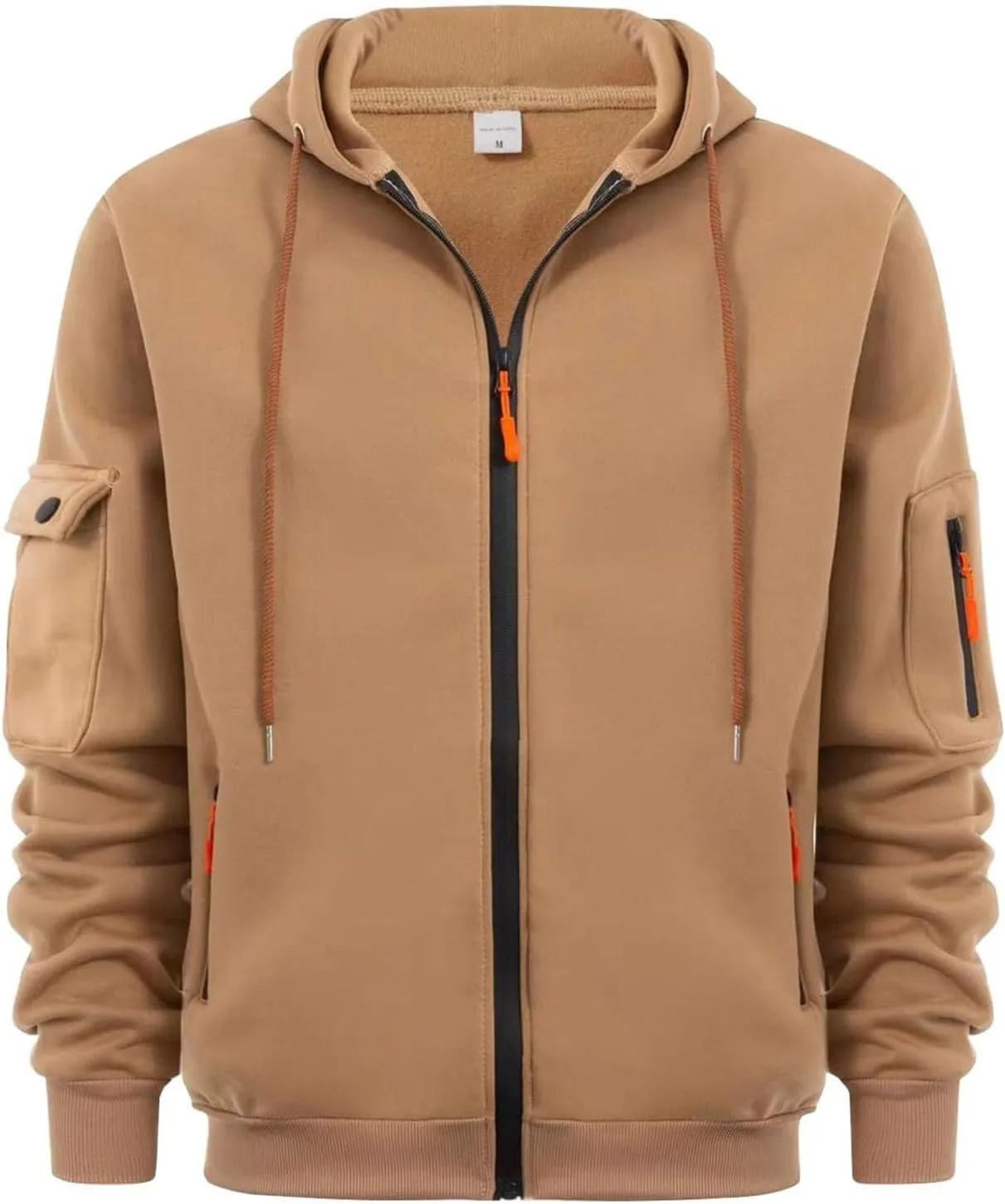 Men's Zip-Up Hoodie Midweight Sweatshirts Full Zip Drawstring Hoods with Pockets for Casual Workout Outdoor Sports