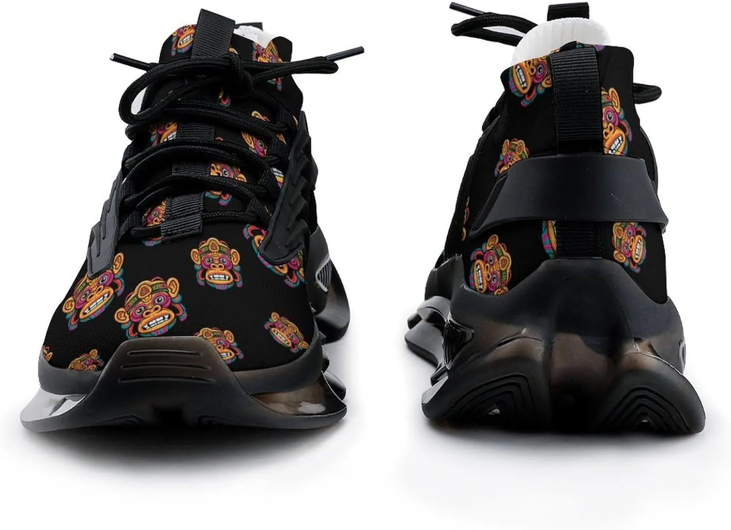 Monkey with Tribal Art Men's Running Shoes Lightweight Walking Shoe Breathable Sneaker
