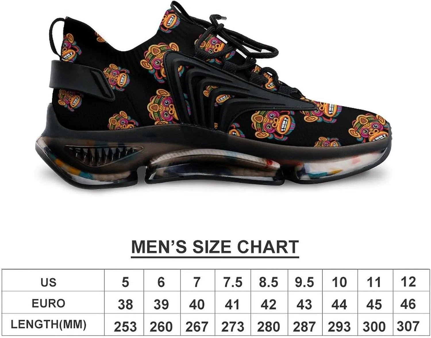 Monkey with Tribal Art Men's Running Shoes Lightweight Walking Shoe Breathable Sneaker