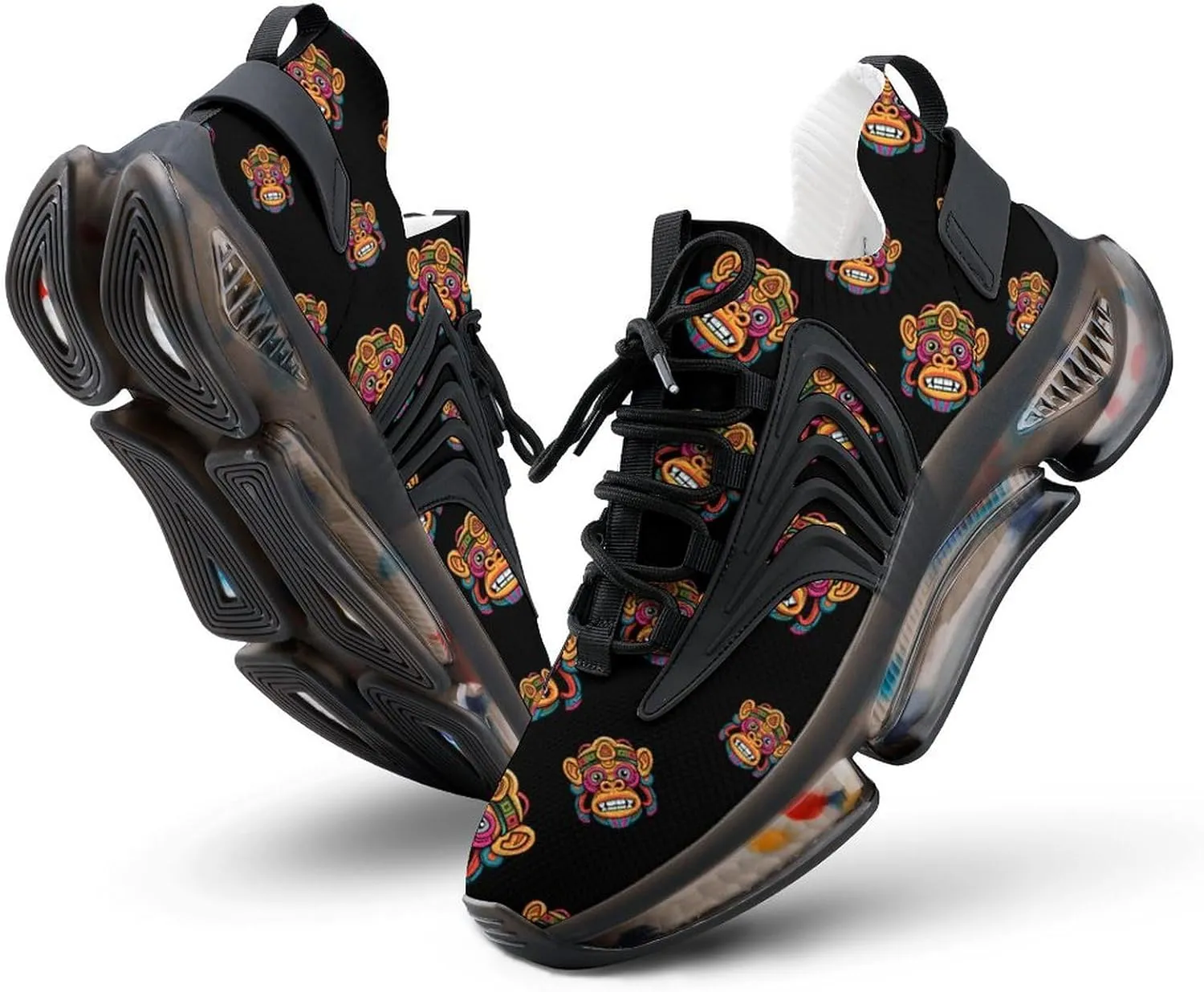 Monkey with Tribal Art Men's Running Shoes Lightweight Walking Shoe Breathable Sneaker