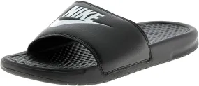 Nike Men's Benassi JDI Slides Athletic Sandal, Black/White, 10