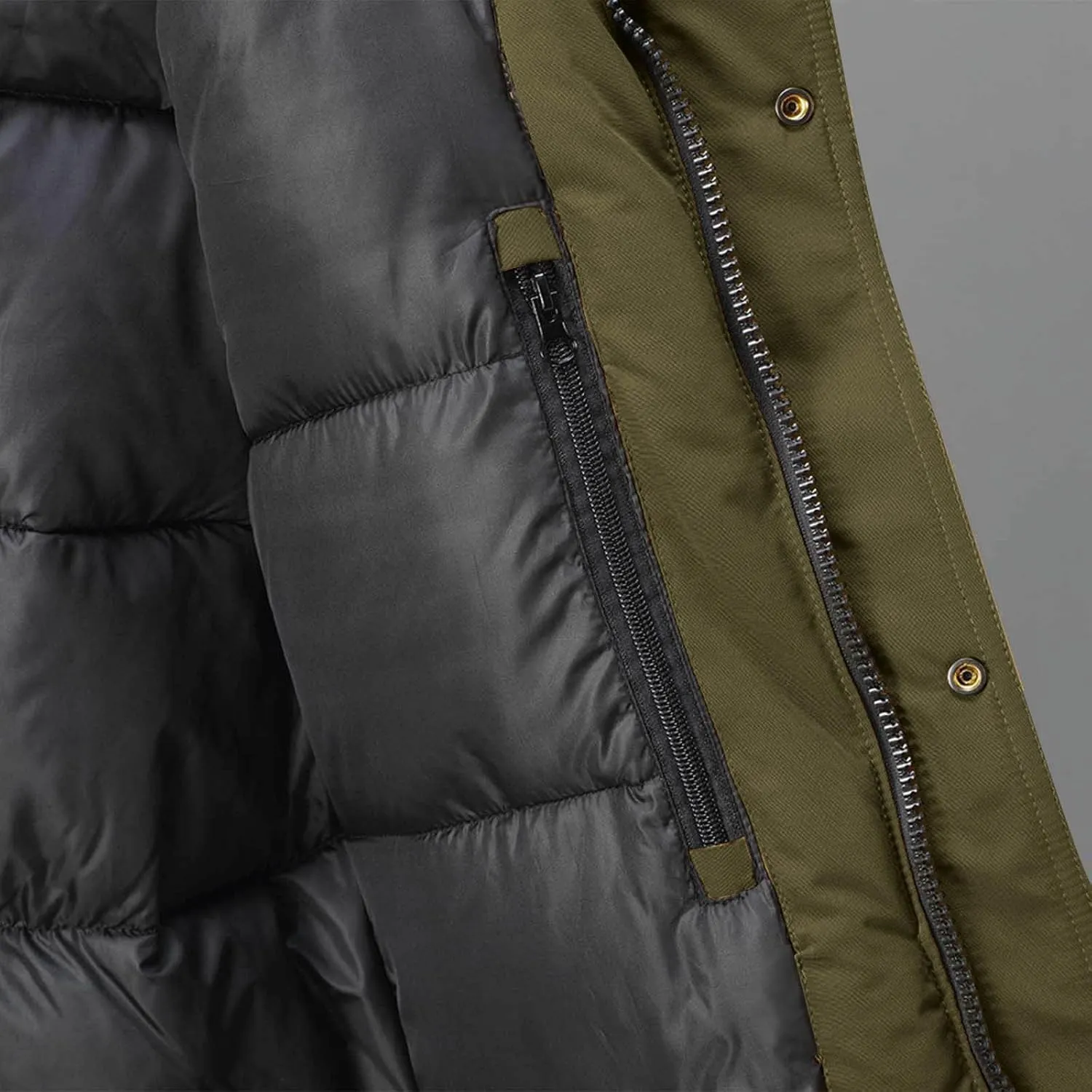 Parka Jacket Men Windproof Puffer Jacket Hooded Down Coat Plus Size Ski Jacket Padded Quilted Jacket Warm Winter Coats