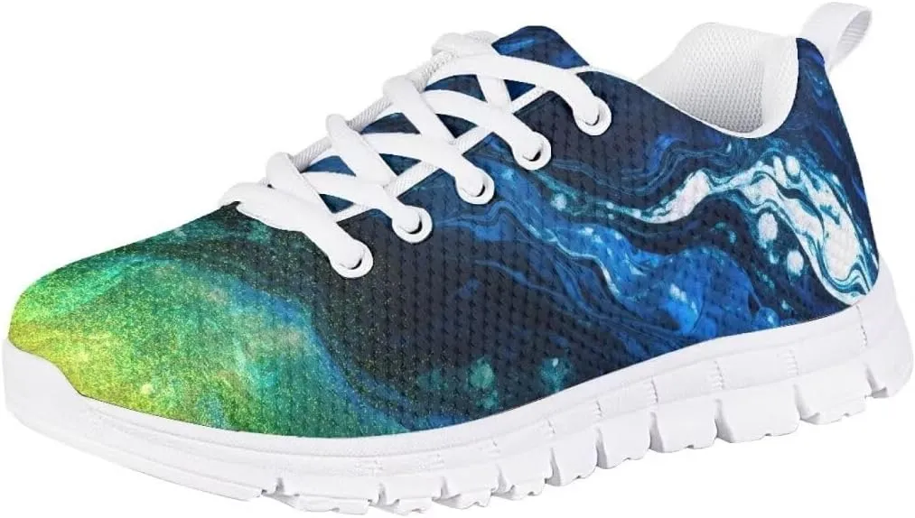 Pinupub Kids Sneakers for Boys Girls Tennis Running Shoes Lightweight Lace Up Walking Athletic Shoes