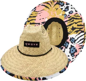 Qwave Mens Straw Hat - Cool Fishing Print Designs, Beach Gear Sun Hats for Men Protects from Summer Sun - Lifeguard Hat