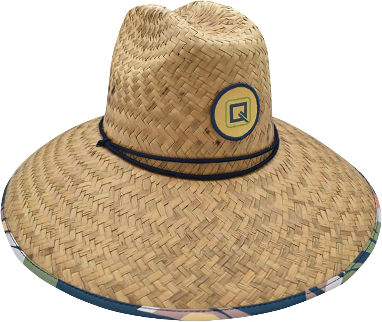 Qwave Mens Straw Hat - Cool Fishing Print Designs, Beach Gear Sun Hats for Men Protects from Summer Sun - Lifeguard Hat