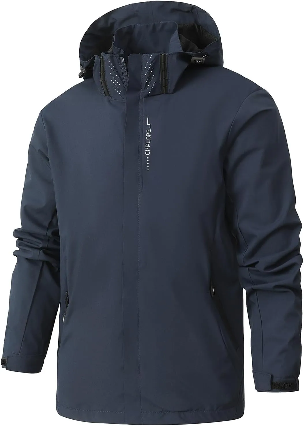 Rain Jacket for Men, Mens Waterproof Softshell Jacket Windbreaker Lightweight Outdoor Rain Coat Windbreaker with Hood