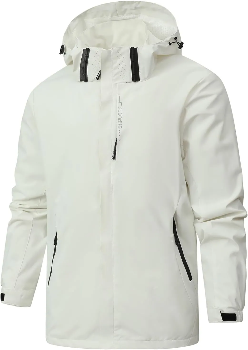 Rain Jacket for Men, Mens Waterproof Softshell Jacket Windbreaker Lightweight Outdoor Rain Coat Windbreaker with Hood