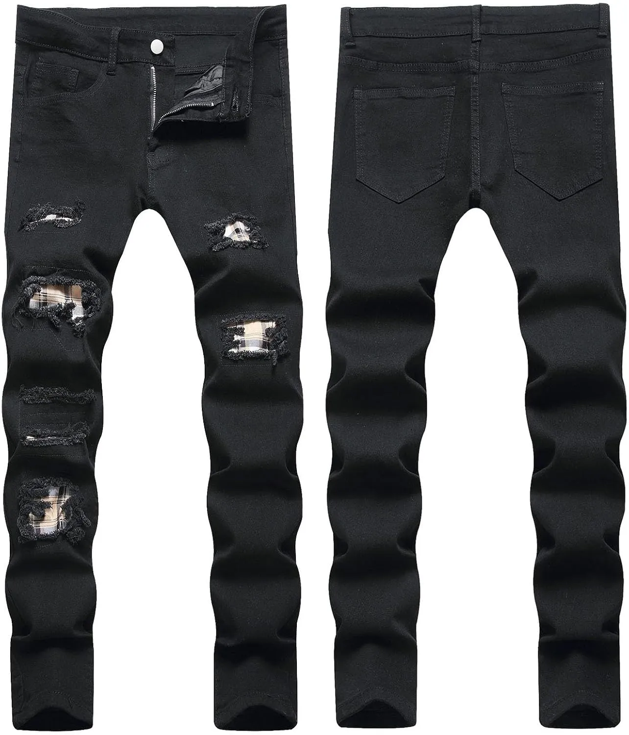 Ripped Jeans Men Hip Hop Baggy Jeans Y2k Jeans Men Bootcut Skateboard Vintage Denim Pants Streetwear
