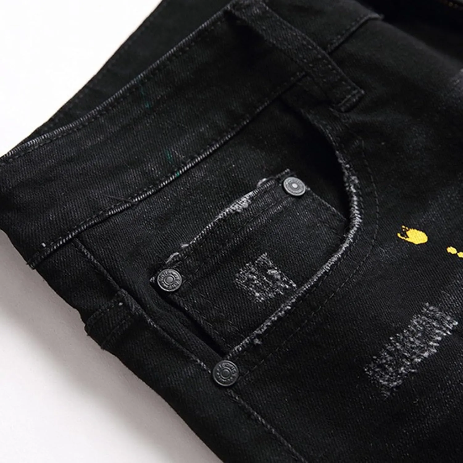 Ripped Jeans Men Hip Hop Baggy Jeans Y2k Jeans Men Bootcut Skateboard Vintage Denim Pants Streetwear