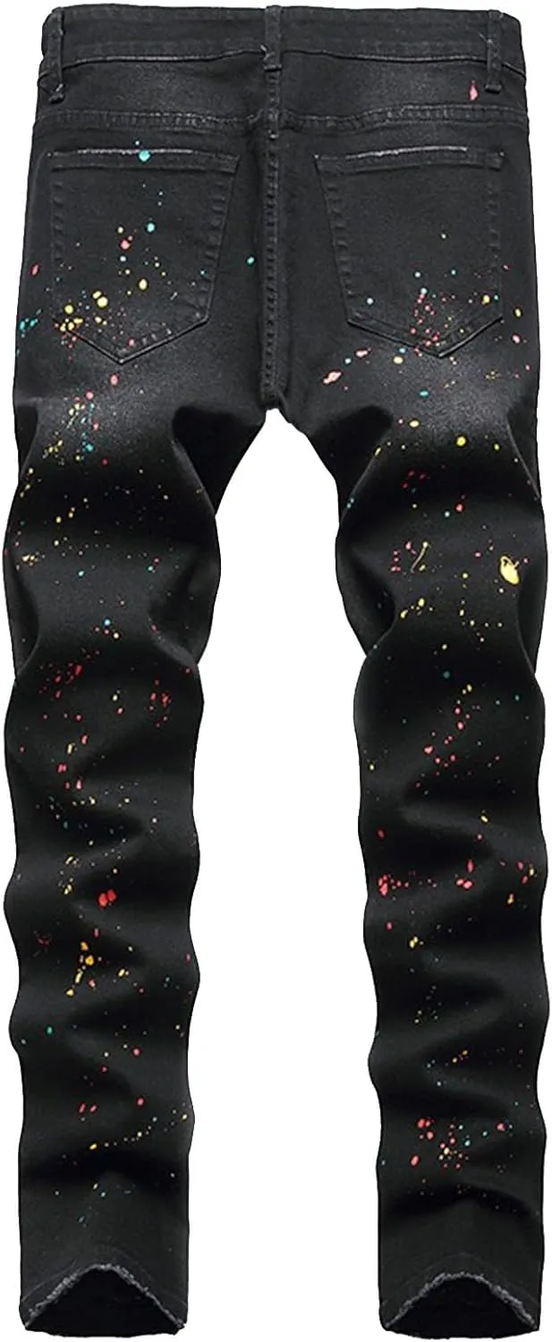 Ripped Jeans Men Hip Hop Baggy Jeans Y2k Jeans Men Bootcut Skateboard Vintage Denim Pants Streetwear