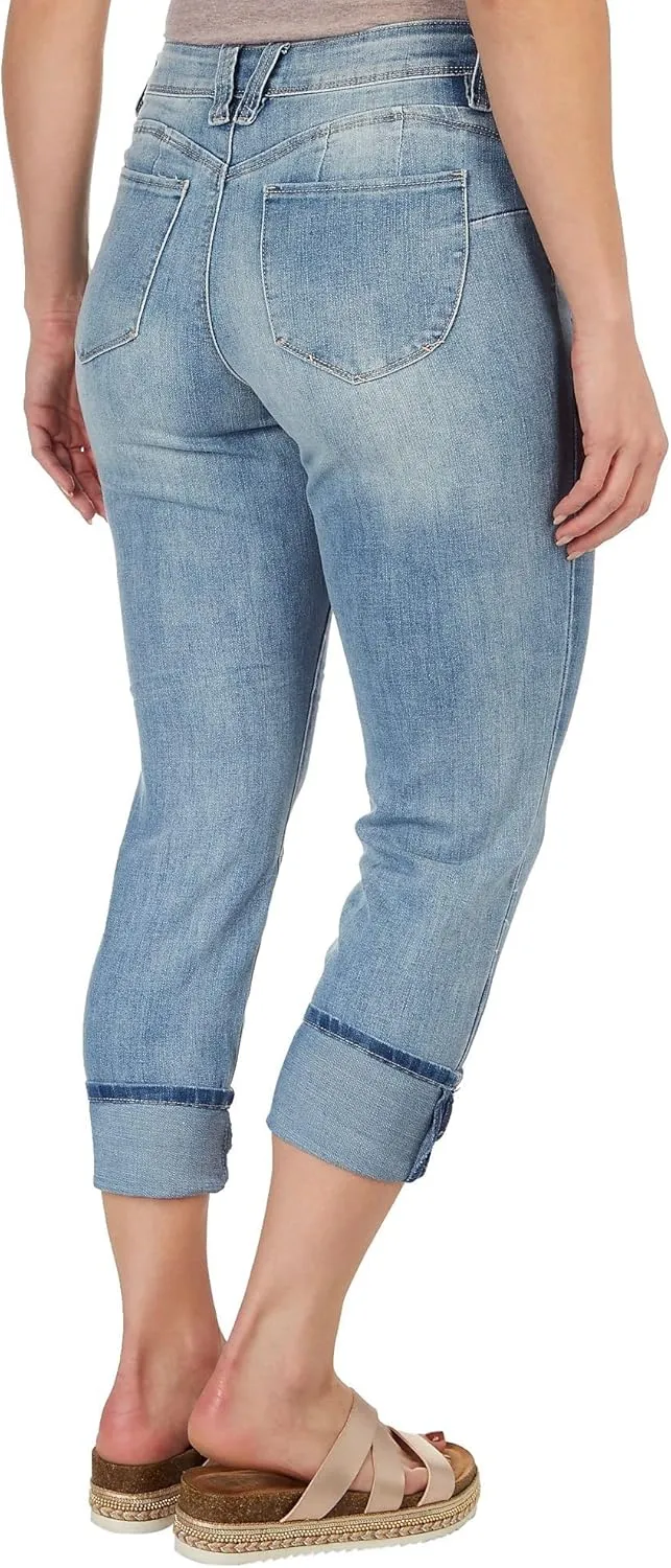 Royalty For Me Womens Women's Petite Wannabettabutt Mid Rise Mega Cuff Jeans
