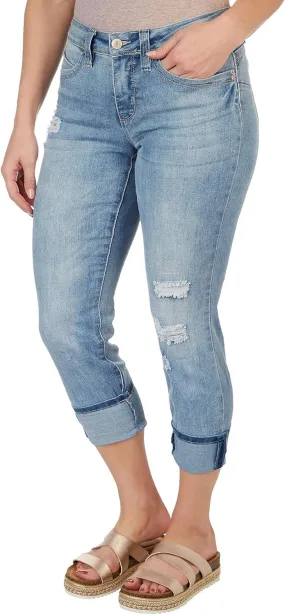 Royalty For Me Womens Women's Petite Wannabettabutt Mid Rise Mega Cuff Jeans