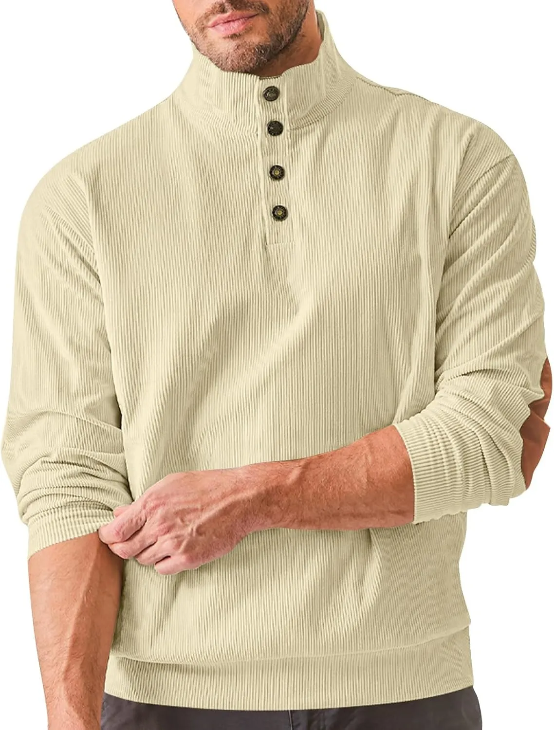 RTRDE Men's Henley Pullover Sweatshirts Long Sleeve Shirts Casual Thermal Loose Fit Button Up Pullovers, S-3XL