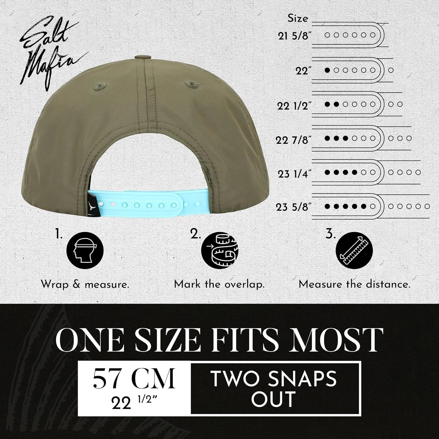 Salt Mafia Hats for Men - Waterproof Hats for Men, Poly-Flat Brim Surfer Hat
