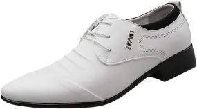 Semi Formal Shoes Men Without Laces Shoes Suit Shoe Casual Shoes Male Mens Mesh Sneakers Oxfords Lightweight Shoes (White, 39)