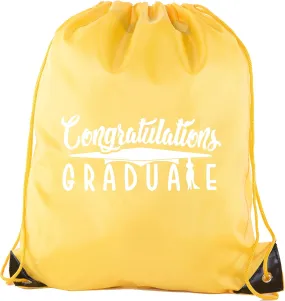 Senior Graduation Drawstring Backpacks Personalized Party Favor Cinch Bags - Congratulation